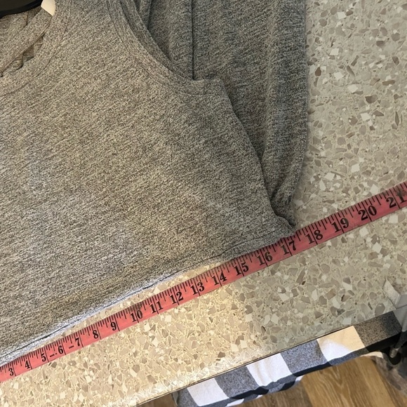 Gap Fit & Flare Jersey-Knit Heather Gray Sleeveless Dress Back Cut out Large - Picture 8 of 9